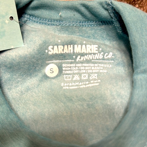 Sarah Marie Running Co. Limited Edition Teal Lace RUN Crewneck Sweatshirt - Picture 4 of 5